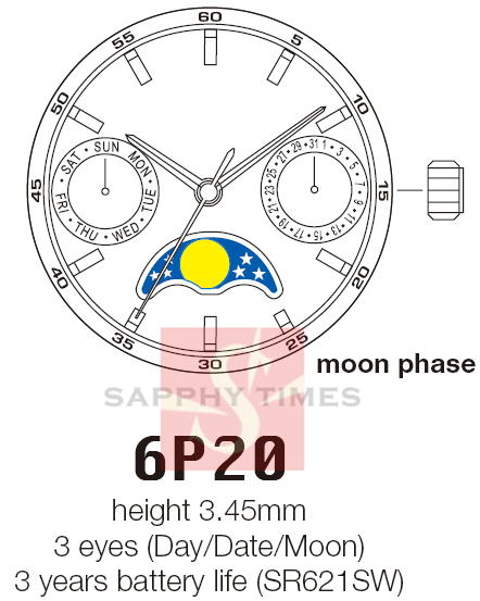 Miyota 6P20 movement price price USD8.8/pc