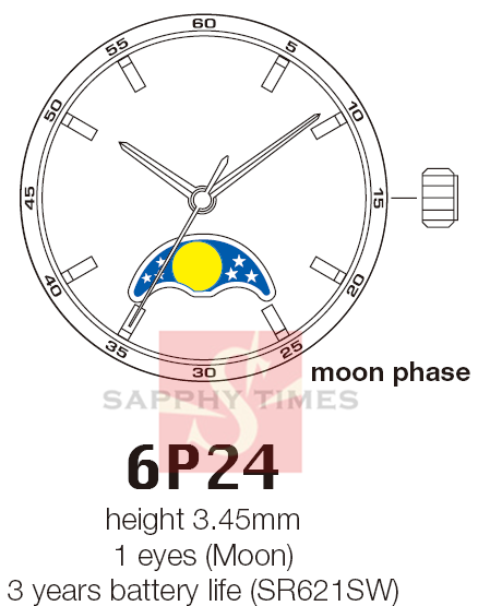 Miyota 6P24 pris