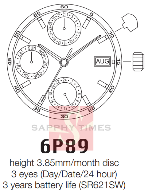 Miyota 6P8B pris