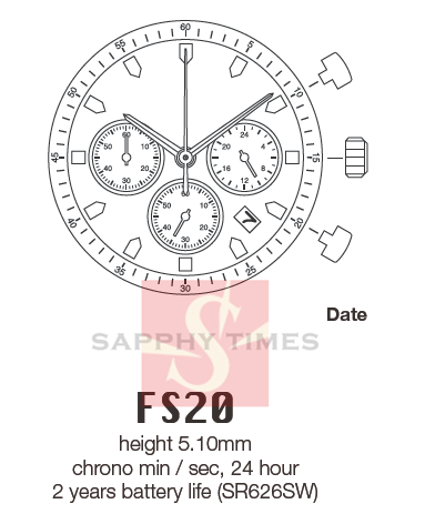 Miyota FS20 movement ราคา USD17.3/pc