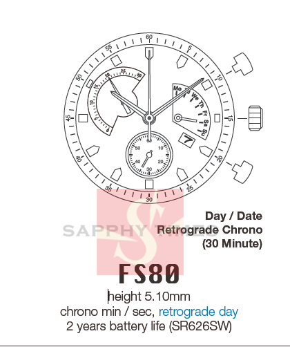  Miyota FS80 movement price