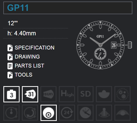 Miyota GP11 pris