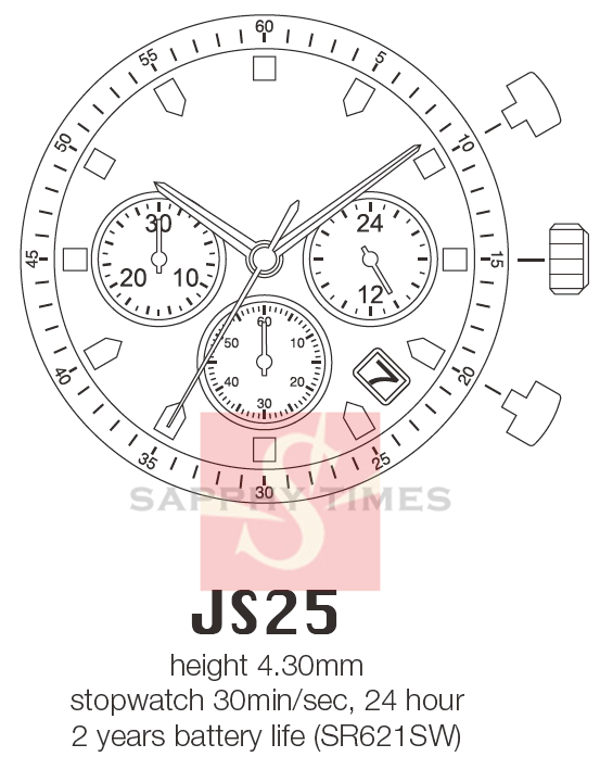 Miyota JS25 movement price USD15.8/pc